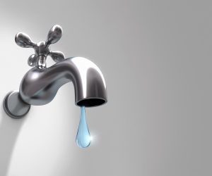 Faucet with water droplet
